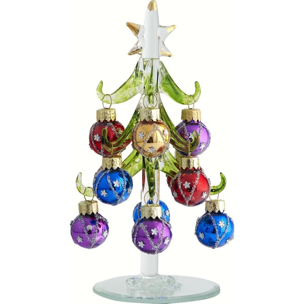 Prebook Items Glass Tree with Oranment 6 in. Wine Charms - XM-978