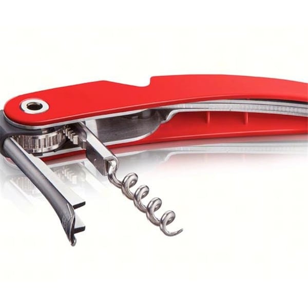 Vacu Vin Vacu Vin VACUVIN68851606 Single Pull Corkscrew; Red - VACUVIN68851606