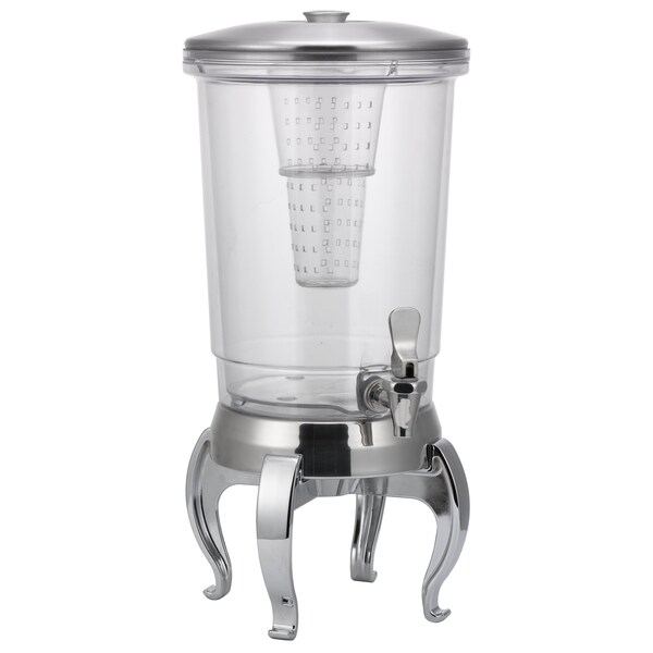 Service Ideas Double Wall Beverage Dispenser, Regal Legs, 3 Gallon, Infuser Tube, Stainless Steel - CBDDW3GRG