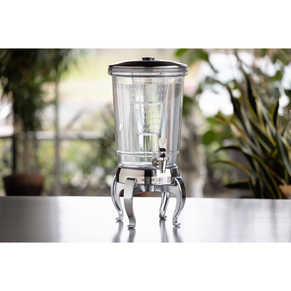 Service Ideas Double Wall Beverage Dispenser, Regal Legs, 3 Gallon, Infuser Tube, Stainless Steel - CBDDW3GRG