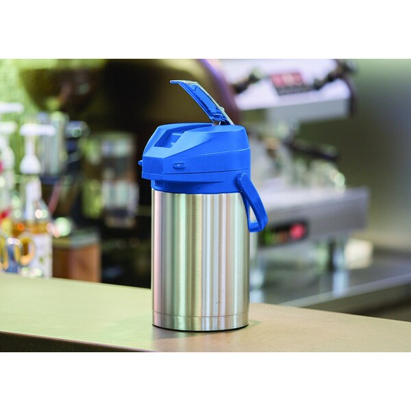Service Ideas Color Me SVAC, Vacuum Insulated Airpot, Stainless Vacuum, 3 Liter, Brushed - CTAL30BLU