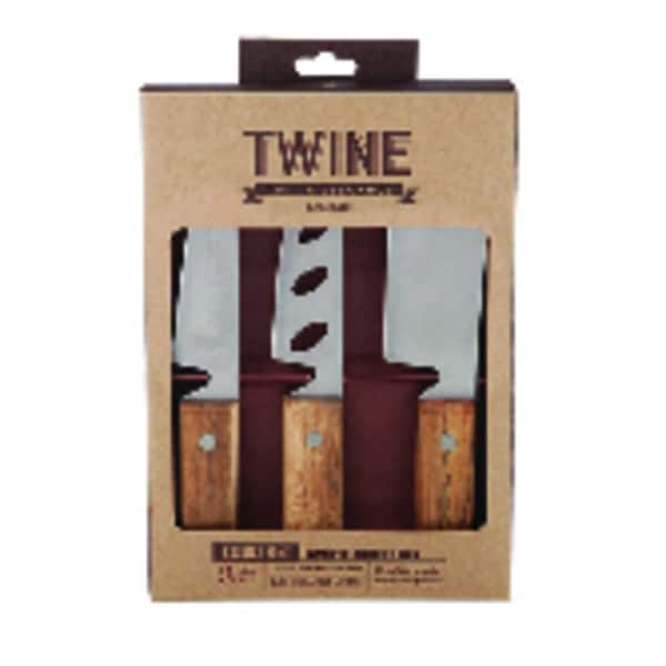 Twine TWINE Country Home Acacia Wood Rustic Cheese Cutting Set - 3411