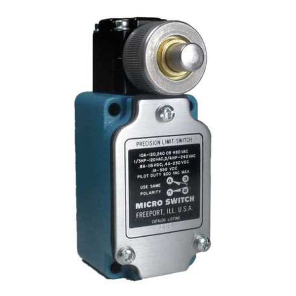 Interruptor de límite Honeywell, embolo, 1NC/1NO, 10A @ 480V AC, Ubicación del actuador: Lado - 4LS1