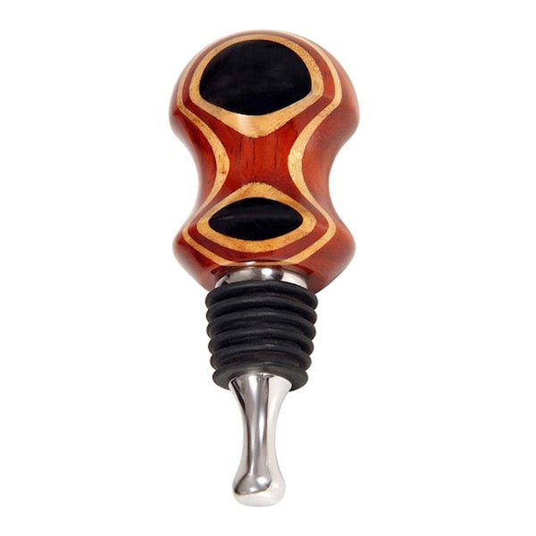 Topchef Ebony Eye Round Top Stainless Steel Wine Bottle Stopper - TO400827