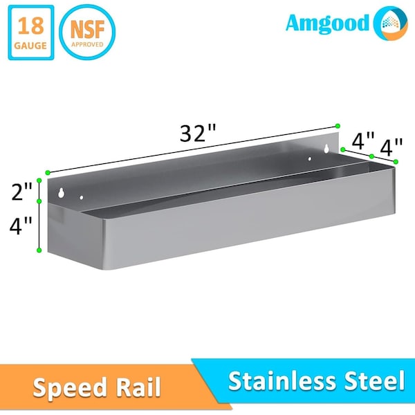 Amgood 32 in. Abreast Double Tier Stainless Steel Speed Rail Rack - AMG SR-32AD-Z