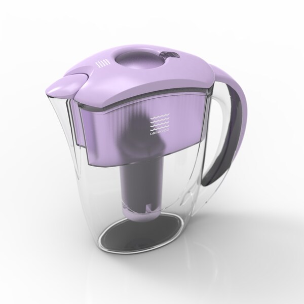 Drinkpod Drinkpod Alkaline Water Filter Pitcher, 8-Stage Cartridge 2.5L Includes 3 Alkaline Water Filters - DPPITCHER1SLV