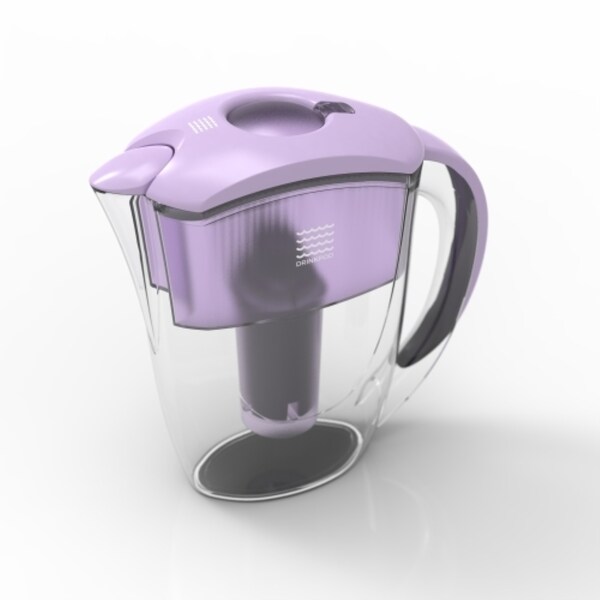 Drinkpod Drinkpod Alkaline Water Filter Pitcher, 8-Stage Cartridge 2.5L Includes 3 Alkaline Water Filters - DPPITCHER1SLV