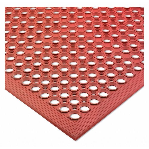 San Jamar Floor Mat, Light Duty, 36"x60"x1/2", Red - KM1200