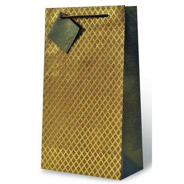 Wrap-Art Nuetral Geometric Two Bottle Wine Gift Bag - 17592