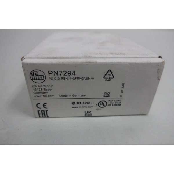 Sensor de presión Ifm 145145PSI 1830VDC, PN7294 PN010REN14QFRKGUSV - PN7294 PN-010-REN14-QFRKG/US/V