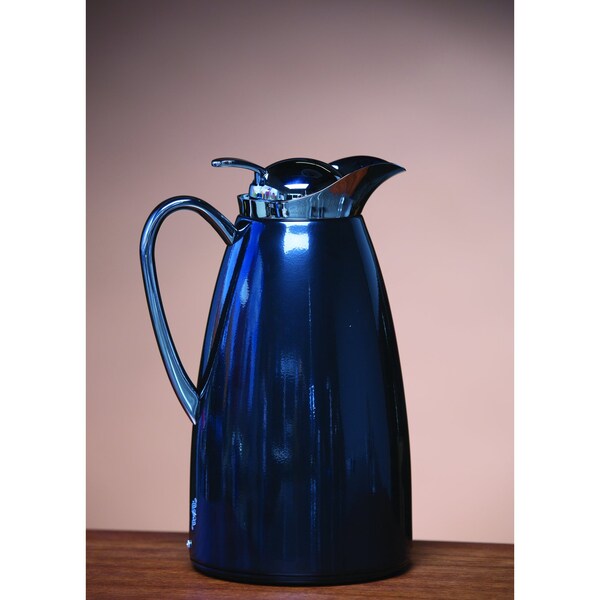 Service Ideas Classy Carafe, Vacuum Insulated Carafe, Glass Vacuum, 1 Liter, Black - CJZ1BLK