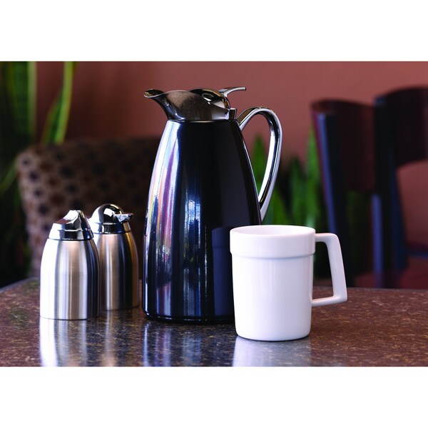 Service Ideas Classy Carafe, Vacuum Insulated Carafe, Glass Vacuum, 1 Liter, Black - CJZ1BLK