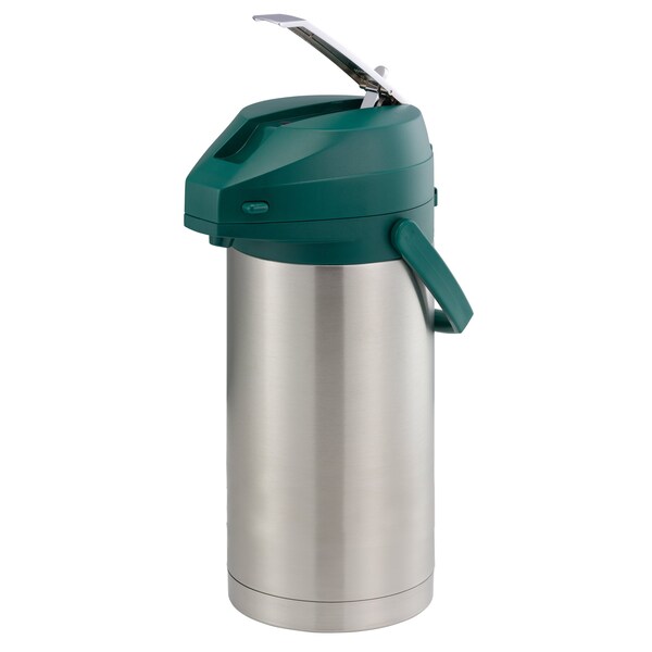 Service Ideas Color Me SVAC, Vacuum Insulated Airpot, Stainless Vacuum, 3.7 Liter, Brushed - CTAL37GRN