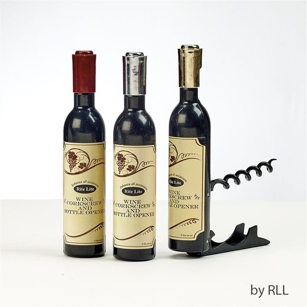 Rite Lite 4.5 in. Wine Bottle Opener, Bottle Shaped, Gift Pack Pack Pack Of 12 - WA-3