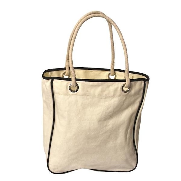 Debco Debco TO4530 Rope Tote Bag - Natural & Black Trim  - 12 Pack - TO4530