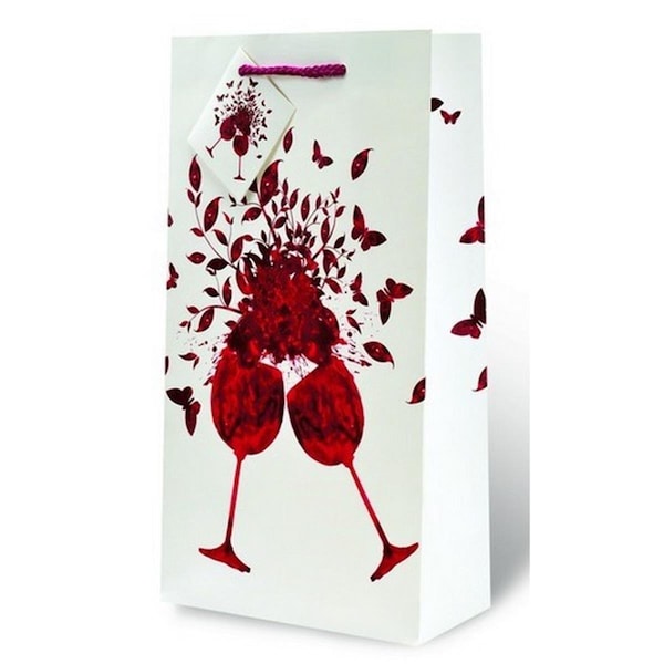 Wrap-Art 2-Bottle Flight of Fancy Wine Bottle Gift Bag - 17599