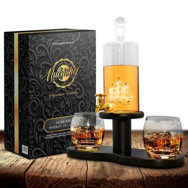 Nutrichef Whiskey & Wine Decanter Set, NCGDS16 - NCGDS16