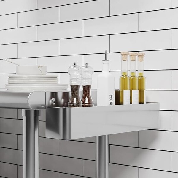Amgood 22 in. Single Tier Stainless Steel Speed Rail Rack for Commercial Bars - SR-22-Z