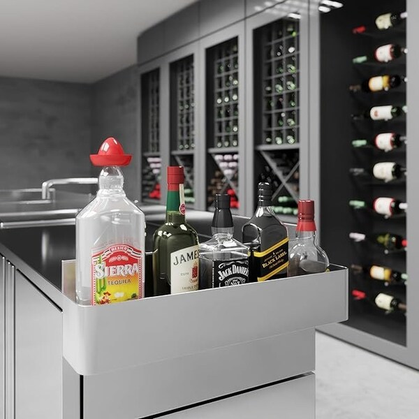 Amgood 22 in. Single Tier Stainless Steel Speed Rail Rack for Commercial Bars - SR-22-Z