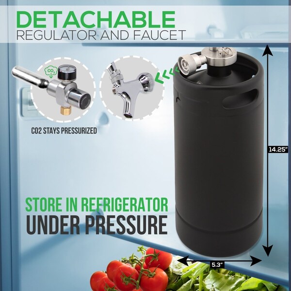Nutrichef Homebrew Mini Keg Beer Dispenser, PKBRTP110 - PKBRTP110
