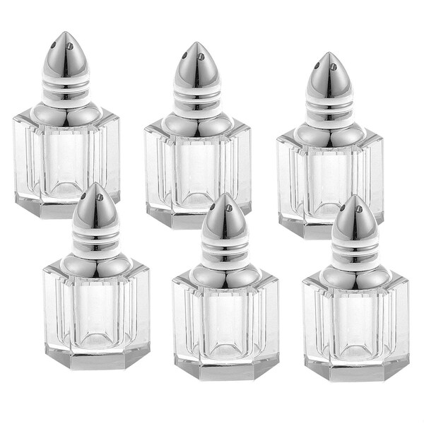 Homeroots Individual Silver Crystal Salt & Peppers - Gift Boxed 6 Piece Set - 375761