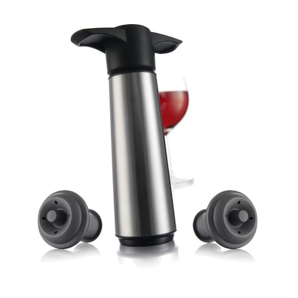 Vacu Vin Wine Saver Gift Pack Set with 1 Stainless Steel, 2 Stoppers - 6492606