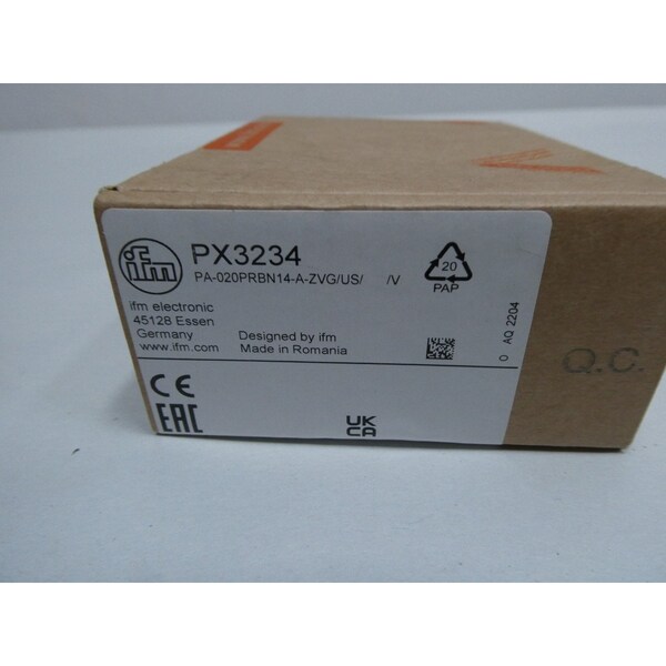 SENSOR DE PRESIÓN Ifm 0-200 PSI 9.6-32V-DC - PX3234 PA-020PRBN14-A-ZVG/US/V