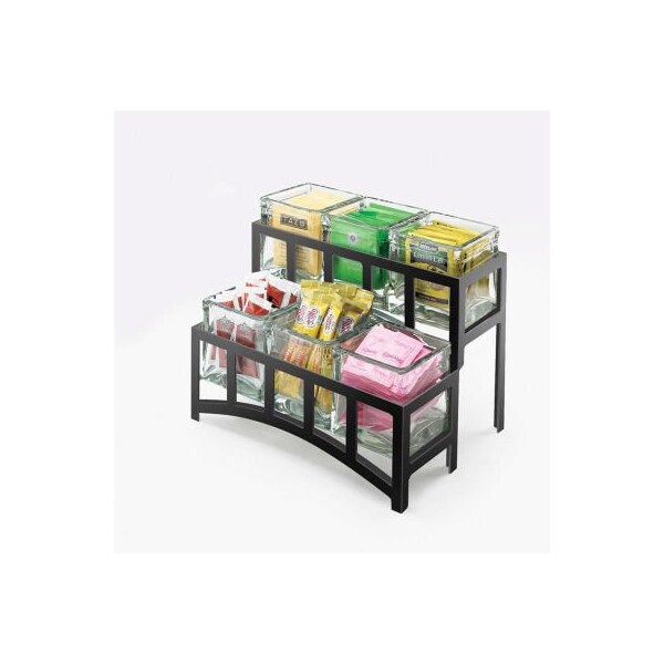 Cal Mil Plastics Cal-Mil 1723-39 Mission 2 Tier Jar Display 14"W x 9"D x 7"H Silver - 1723-39