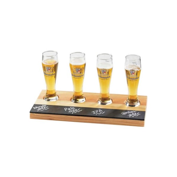 Cal Mil Plastics Cal-Mil 2063 Write-on Beer Sampler Tray, Natural Wood 12 x 6 x 3/8"H - 2063**