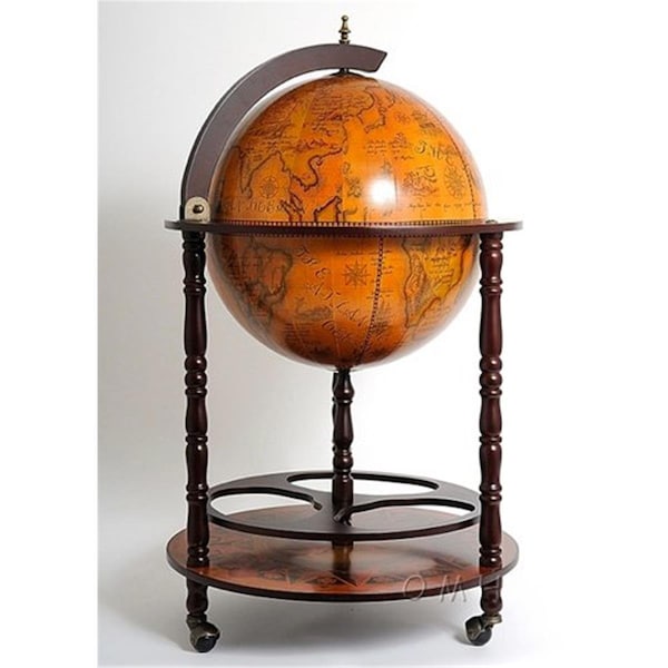 Old Modern Handicrafts Globe Drinks Cabinet 450Mm Floor Stand-Red - OL383900