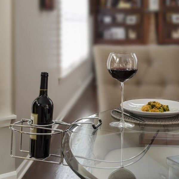 C-Line Products Wine By Your Side Chrome Plated Wine Holder - 20024