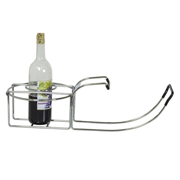 C-Line Products Wine By Your Side Chrome Plated Wine Holder - 20024