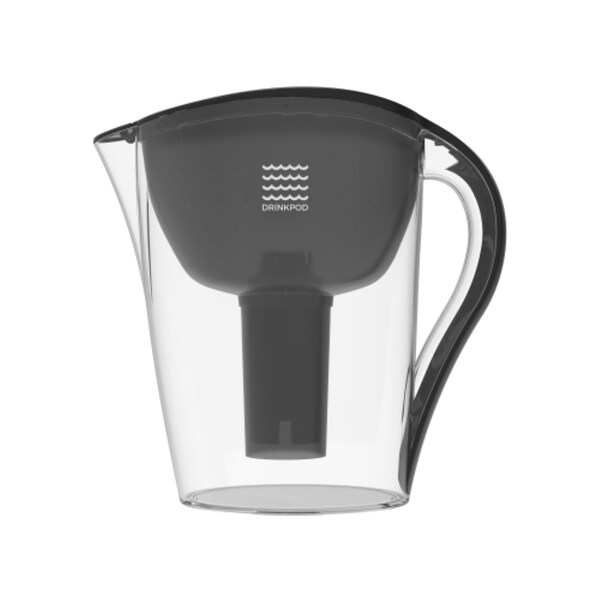 Drinkpod Ultra Premium Alkaline Water Pitcher - 3.5L Pure Healthy Water Ionizer w/3 Alkaline Water Filters - DPPITCHER1XLBLK
