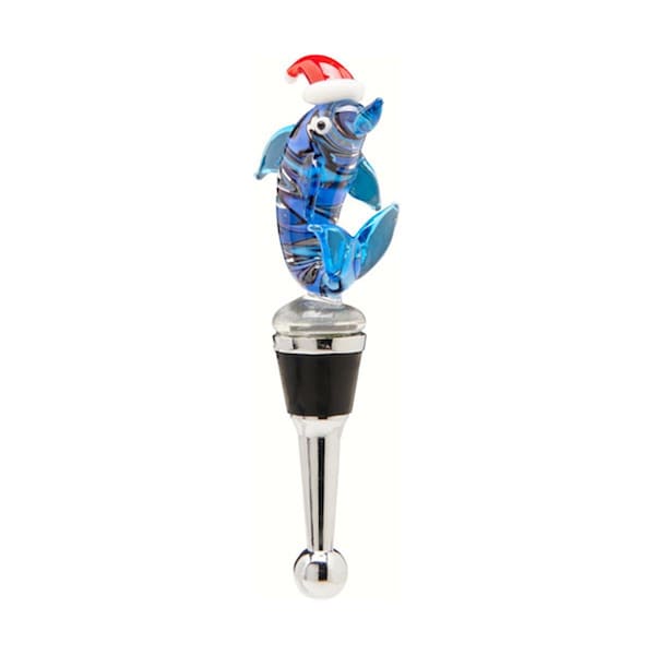 Ls Arts Bottle Stopper - Christmas Dolphin - XM-1084