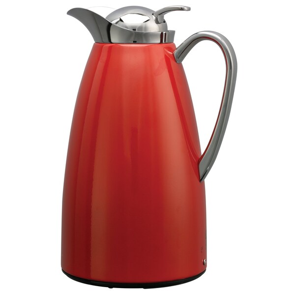 Service Ideas Classy Carafe, Vacuum Insulated Carafe, Stainless Vacuum, 1 Liter, Red - CJZS1RED