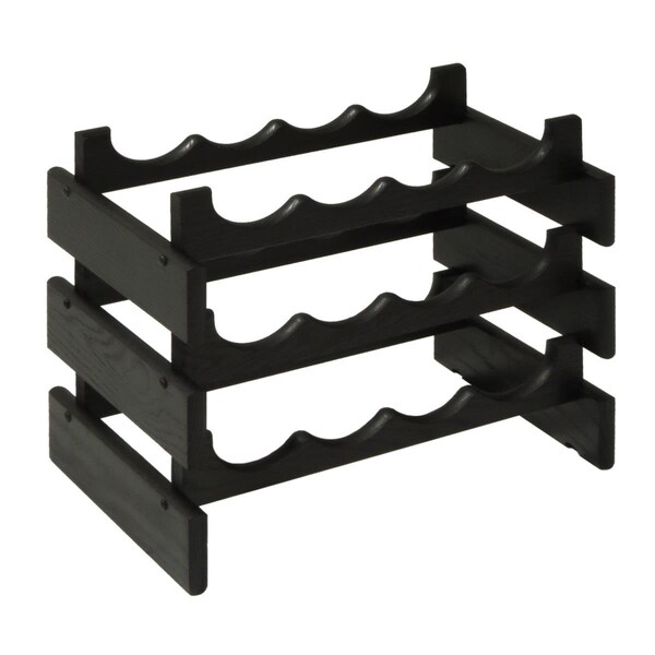 Wooden Mallet 12 Bottle Dakota Wine Rack, Black - WR43BK