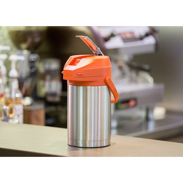 Service Ideas Color Me SVAC, Vacuum Insulated Airpot, Stainless Vacuum, 2.5 Liter, Brushed - CTAL25OR