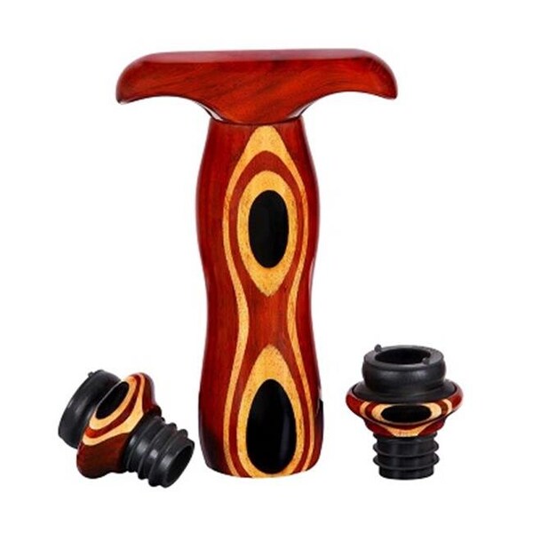 Vinostrumenti VinoStrumenti VSWP2 Wine Vacuum Pump Ebony Eye Laminated with Two Stoppers - VSWP2