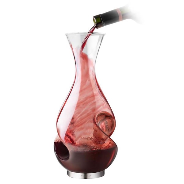 Golosinas 25.4 oz Glass & Stainless Steel Aerating Wine Pourer Clear - GO3306586