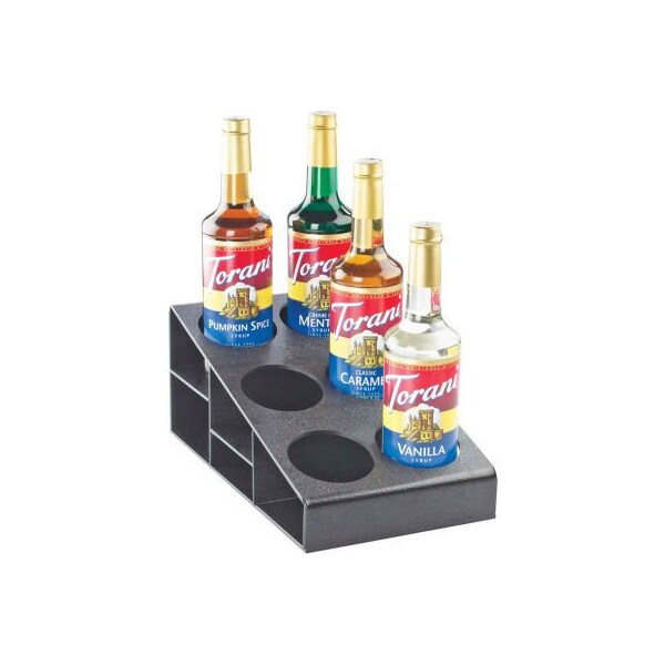 Cal Mil Plastics Cal-Mil 2056 Classic 3 Tier Bottle Organizer, 6 Bottles, Black 8-1/2"L x 14-3/4"W x 6-1/4"H - 2056
