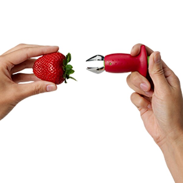 Chef N Chef'n Stem Gem Red/Green Stainless Steel Strawberry Stem Remover - 102-145-005