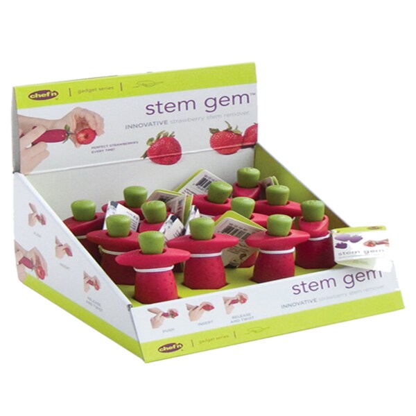 Chef N Chef'n Stem Gem Red/Green Stainless Steel Strawberry Stem Remover - 102-145-005