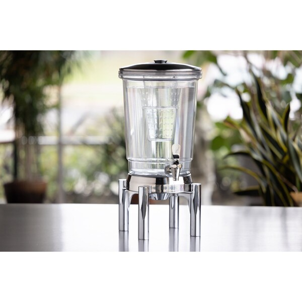 Service Ideas Double Wall Beverage Dispenser, Round Legs, 3 Gallon, Infuser Tube, Stainless Steel - CBDDW3GRN