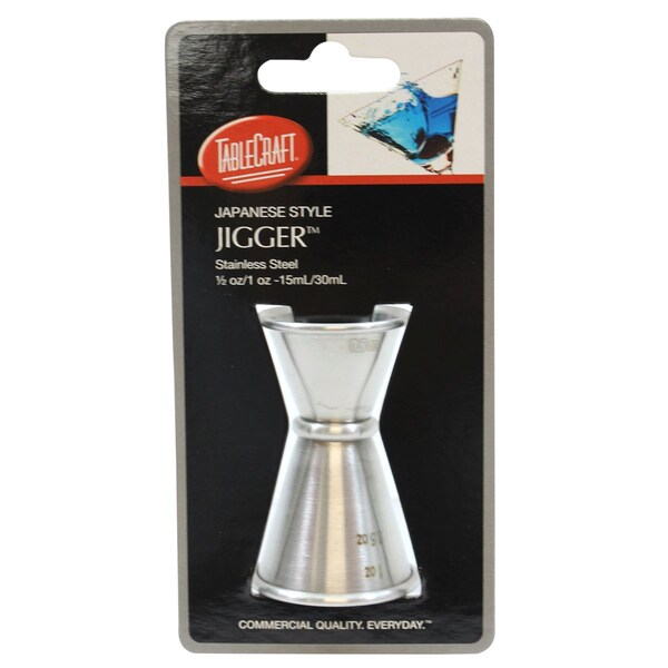 Tablecraft Japanese Style Jigger, Brsh SS, 1OZ/1.5OZ - JJ1205