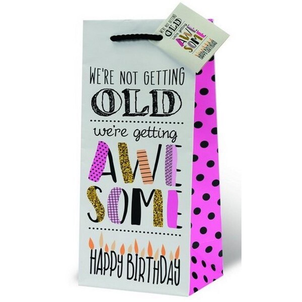 Wrap-Art Awesome Birthday Wine Bottle Gift Bag - 17976