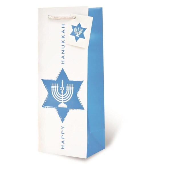 Wrap-Art Happy Hanukkah Foil Bag with Plastic Rope Handle - 17718