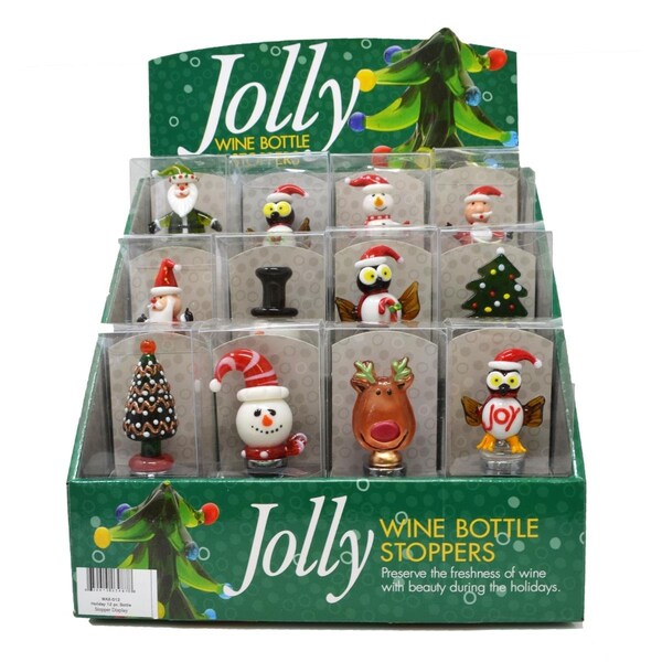 Ls Arts Holiday Bottle Stopper Display, 12PK - WAX-012