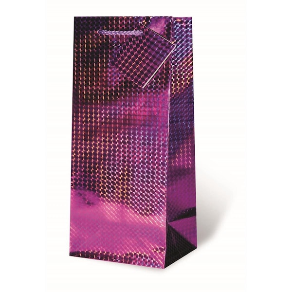 Wrap-Art 1.75 Litre Purple Foil Printed paper Bag with Plastic Rope Handle - 17971