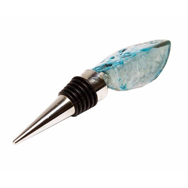 Zees Creations Stainless Steel Gemstoppers, Brazil Agate Thick-Cut - GS3001