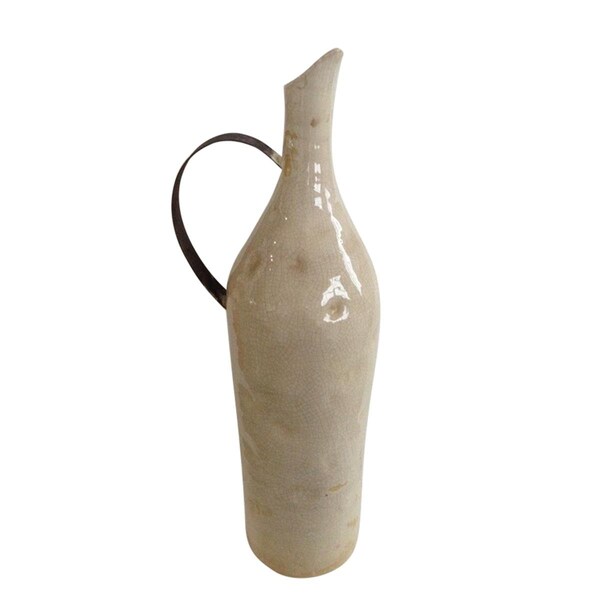 Jeco Picther with Metal Handle, Beige - Large - HD-HADJ052L